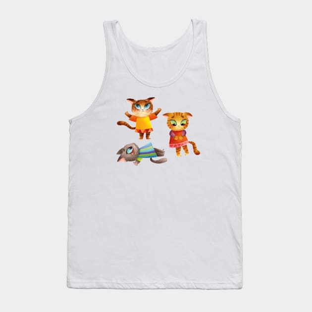 Sad Cats Tank Top by Geeksarecool